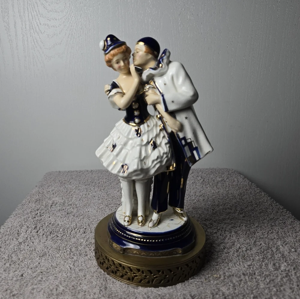 Antique 1920s Art Deco Pierrot &Pierrette Porcelain Figure- Japan